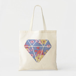 Floral patterns modern diamond shape tote bag