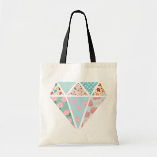 Floral patterns modern diamond shape tote bag