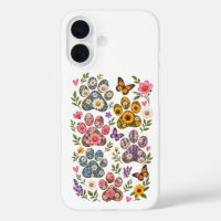 Floral Paw Prints – Botanical Flower Paw Pattern