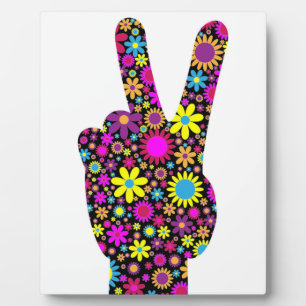 FLORAL PEACE HAND SIGN PLAQUE