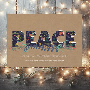 Floral Peace Kraft Paper Look Corporate Card