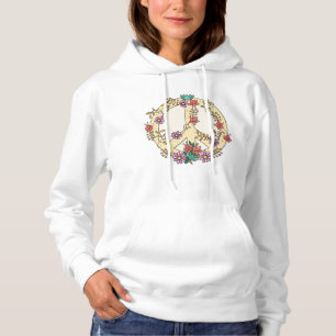 Floral Peace Sign Hoodie