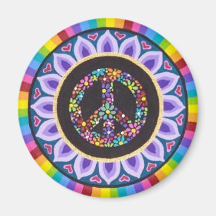 Floral peace sign magnet by Soozie Wray