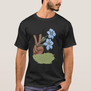 Floral Peace Sign Spreading Love and Kindness Cute T-Shirt