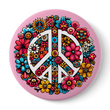 floral peace sign symbol colour illustration art