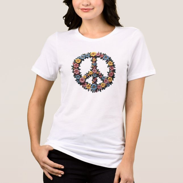 Floral Peace Sign Tri-blend Tee (Front)