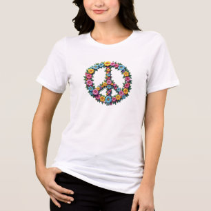 Floral Peace Sign Tri-blend Tee