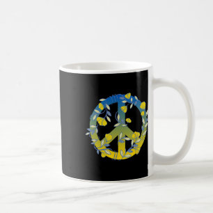 Floral Peace Sign Ukraine Coffee Mug