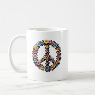 Floral Peace Symbol Mug