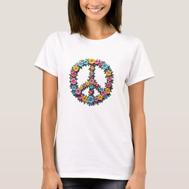 Floral Peace Symbol Tee (Front)