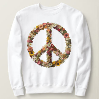 Floral Peace Symbol with Vibrant Flowers Sweatshirt