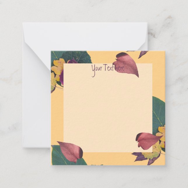 Floral Peach and green leaves  Card (Front)
