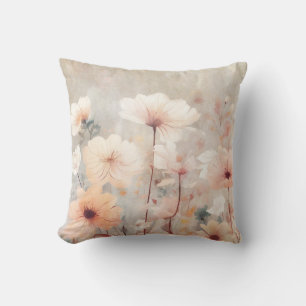 Floral Peach Beige Flowers Design 328 Cushion