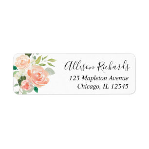 Floral peach cream greenery watercolors