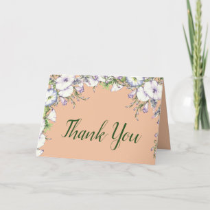 Floral Peach Handfasting Morning Glory Thank You Card