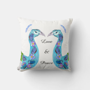 Floral Peacock Cushion