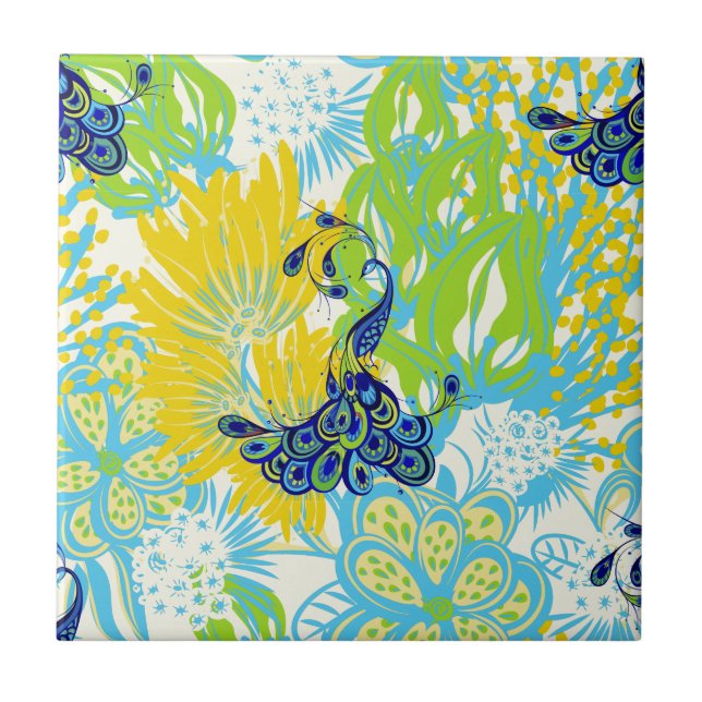 floral peacock tile (Front)