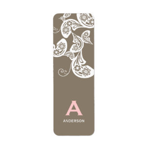Floral Peacock White Party Seal Custom Labels