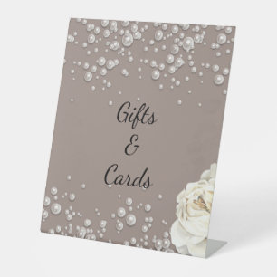 Floral pearls welcome sign bridal shower