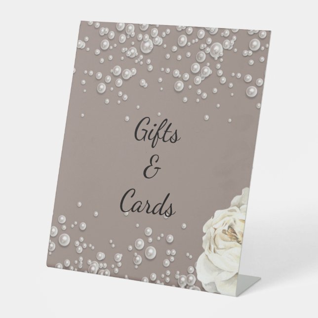 Floral pearls welcome sign bridal shower (Front)