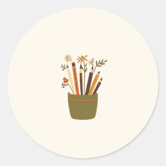 Floral Pencil Pot  Sticker