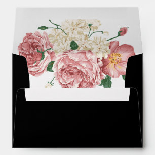 Floral Peonies and Roses return address Envelope