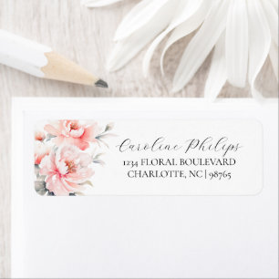 Floral Peonies Blush Pink BRIDAL SHOWER Address