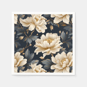 Floral Peony Elegant Modern Napkin