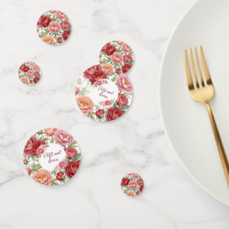 Floral Peony Paper Plates – Decoration Confetti
