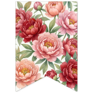 Floral Peony Pennant Banner – Sweet Decoration