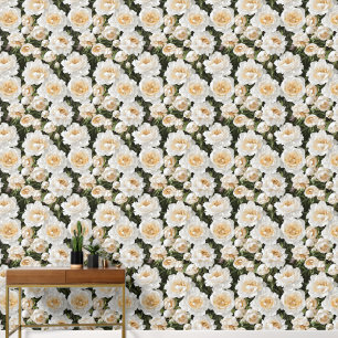 Floral peony seamless country garden pattern chic wallpaper