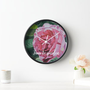 Floral Peony wall clock