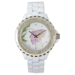 *~* Floral Peony Watercolor Pink Lavender Popular Watch