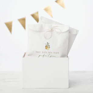 Floral perfect pear bridal shower favour bags