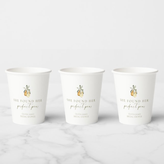 Floral perfect pear bridal shower paper cups (Multi)