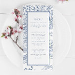 Floral Periwinkle Elegant Wedding Reception Menu<br><div class="desc">Floral Periwinkle Elegant Wedding Reception Menu</div>