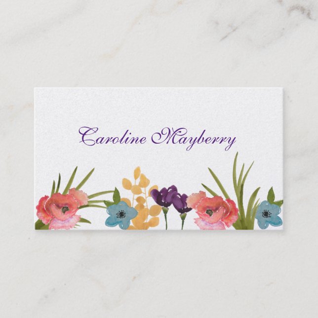 Floral Personal Visiting Card (Front)