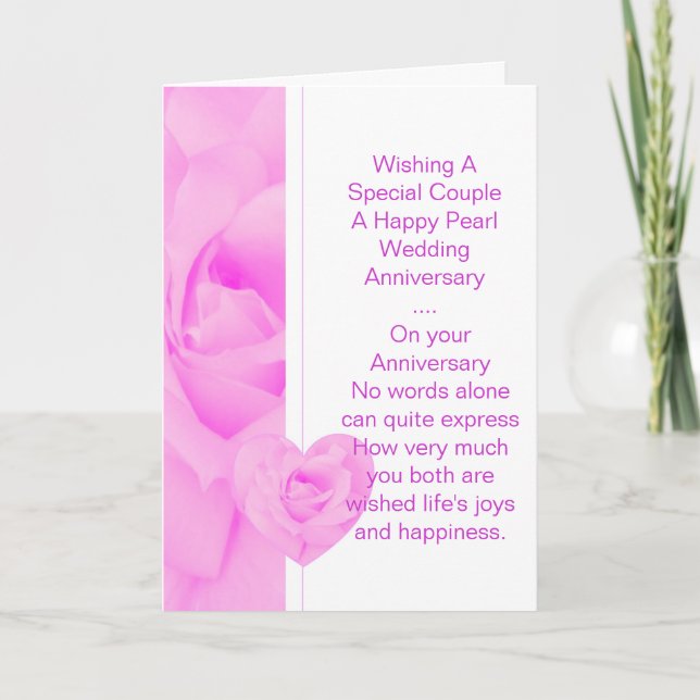 Floral Personalised 30th Wedding Anniversary Card (Front)