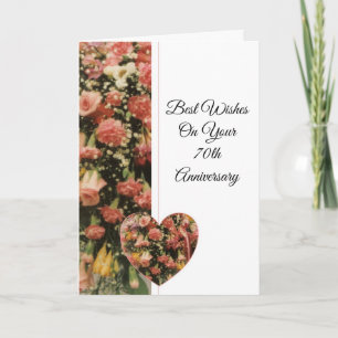 Floral Personalised 70th Wedding Anniversary Card