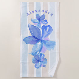 Floral Personalised Beach Towel