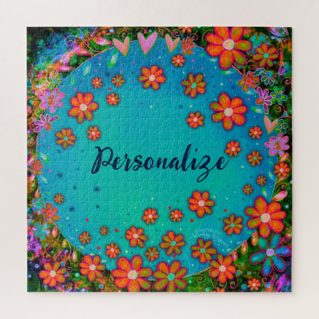 Floral Personalised Floral Jigsaw Puzzle (Vertical)