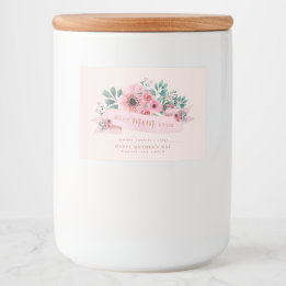 Floral Personalised Food/Jar Label for Mum