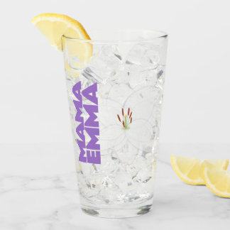Floral Personalised Glass Cup with Lily Design