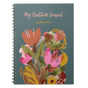 Floral Personalised Gratitude Journal Notebook