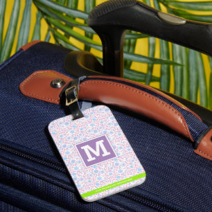 Floral Personalised Monogram  Luggage Tag