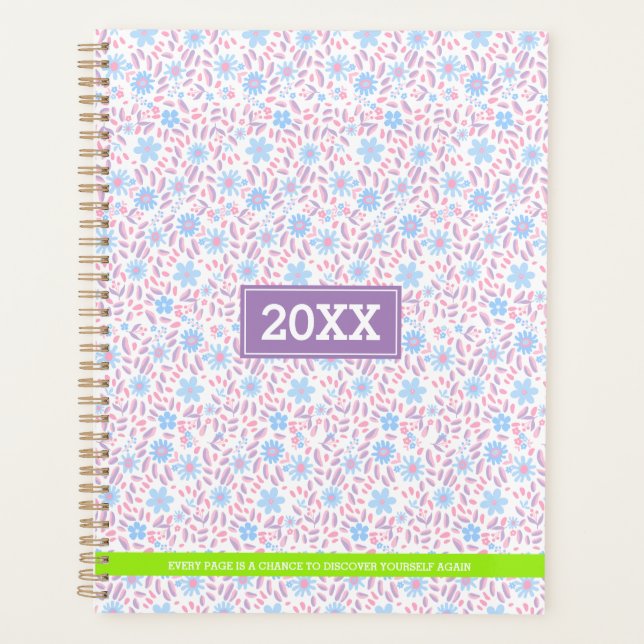 Floral Personalised Monogram  Planner (Front)