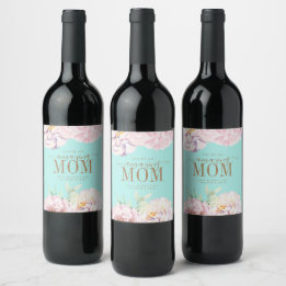 Floral Personalised Mother's Day Wine Label