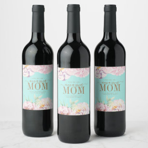 Floral Personalised Mother's Day Wine Label