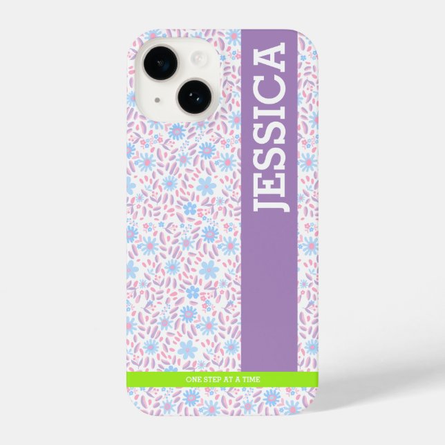 Floral Personalised Name iPhone Case (Back)