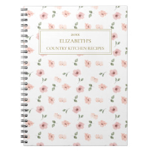 Floral Personalised Name Recipes Notebook